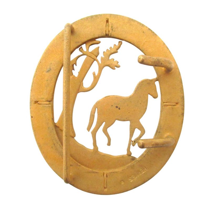 Hermes Vintage Horse Motif Belt Buckle Gold