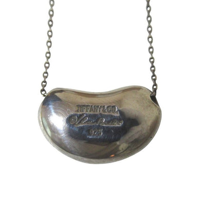 Tiffany & Co Elsa Peretti Large Bean Necklace Pendant Silver