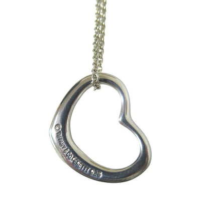 Tiffany & Co Elsa Peretti Open Heart Necklace Pendant Silver