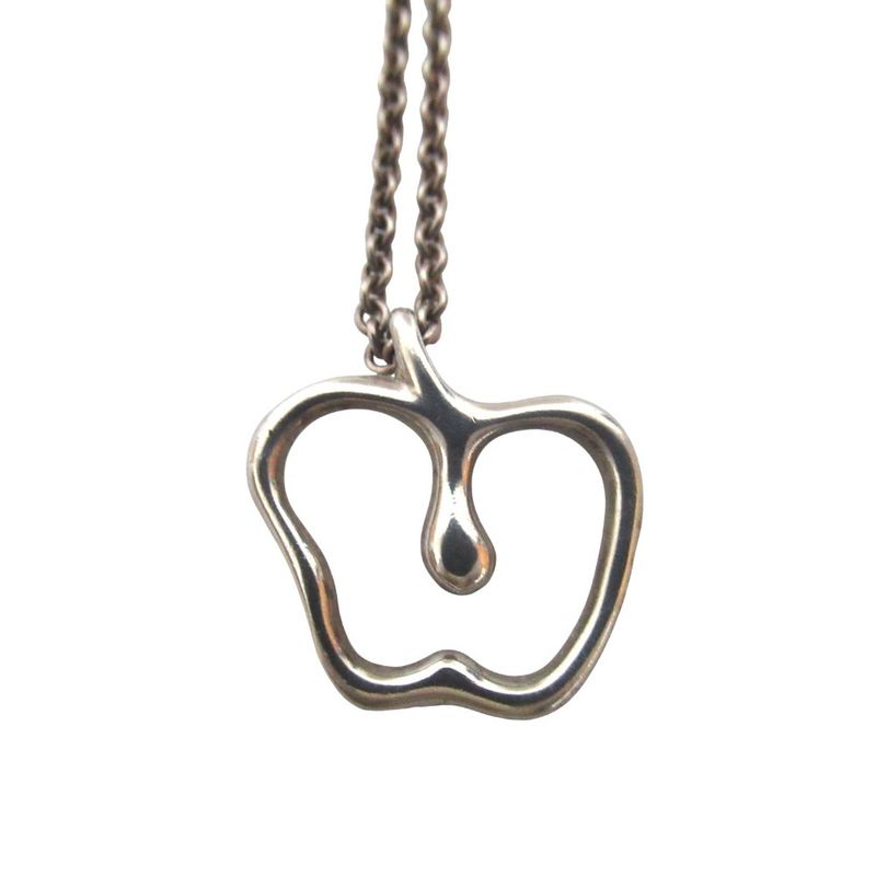 Tiffany & Co Elsa Peretti Open Apple Necklace Pendant Silver