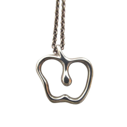 Tiffany & Co Elsa Peretti Open Apple Necklace Pendant Silver