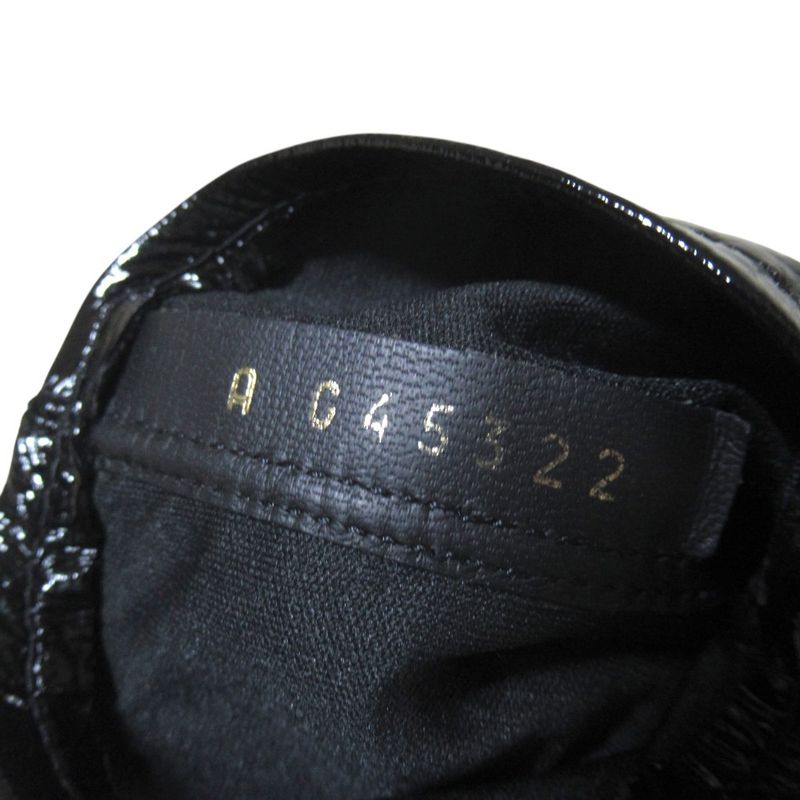 Chanel 23k CC Logo Patent Leather Short Boots Black