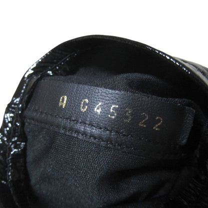Chanel 23k CC Logo Patent Leather Short Boots Black