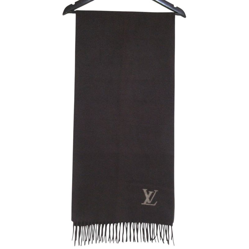 Louis Vuitton Echarpe Jhelum Cashmere Fringe Scarf LV Brown