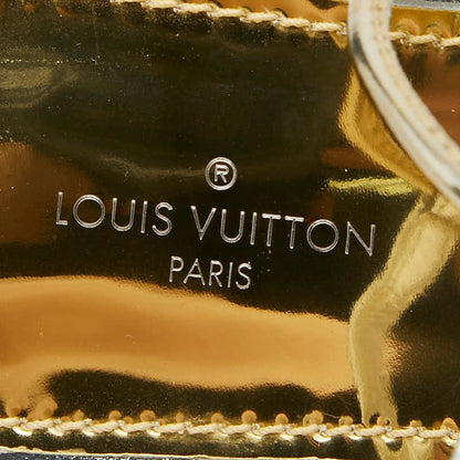 Louis Vuitton Flat Sandals 35 Silver Gold Patent Leather