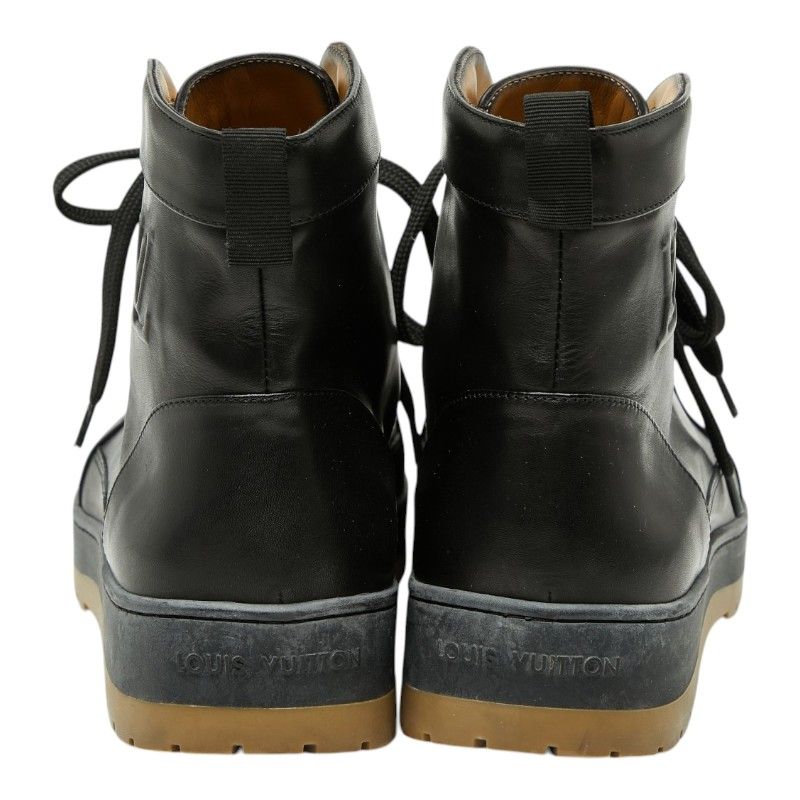 Louis Vuitton Lace Up Boots 6.5 Black Leather