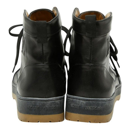 Louis Vuitton Lace Up Boots 6.5 Black Leather