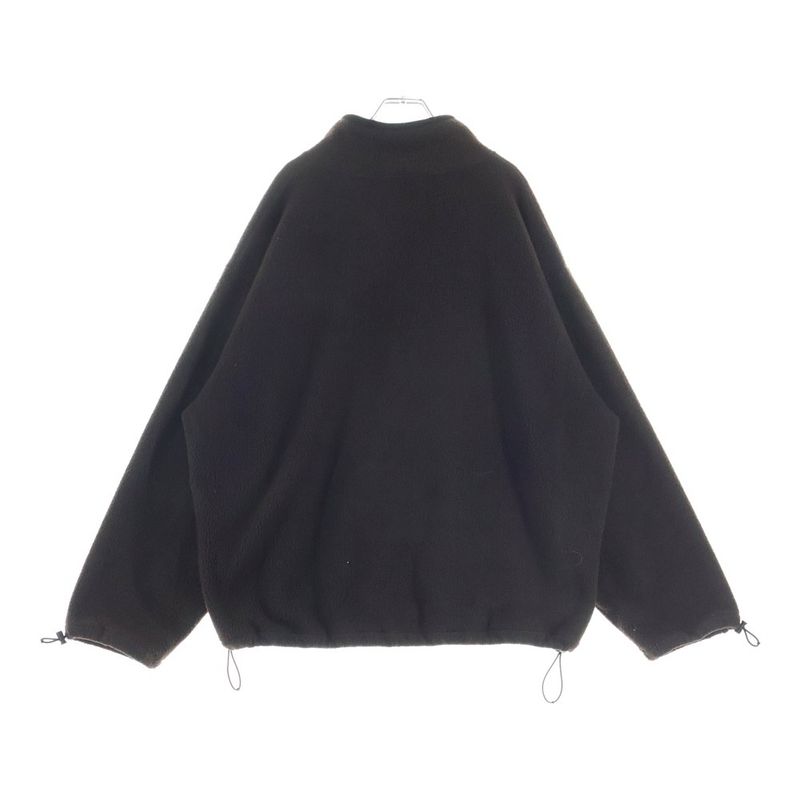 Miu Miu Logo Embroidery Drawstring Fleece Jacket Brown