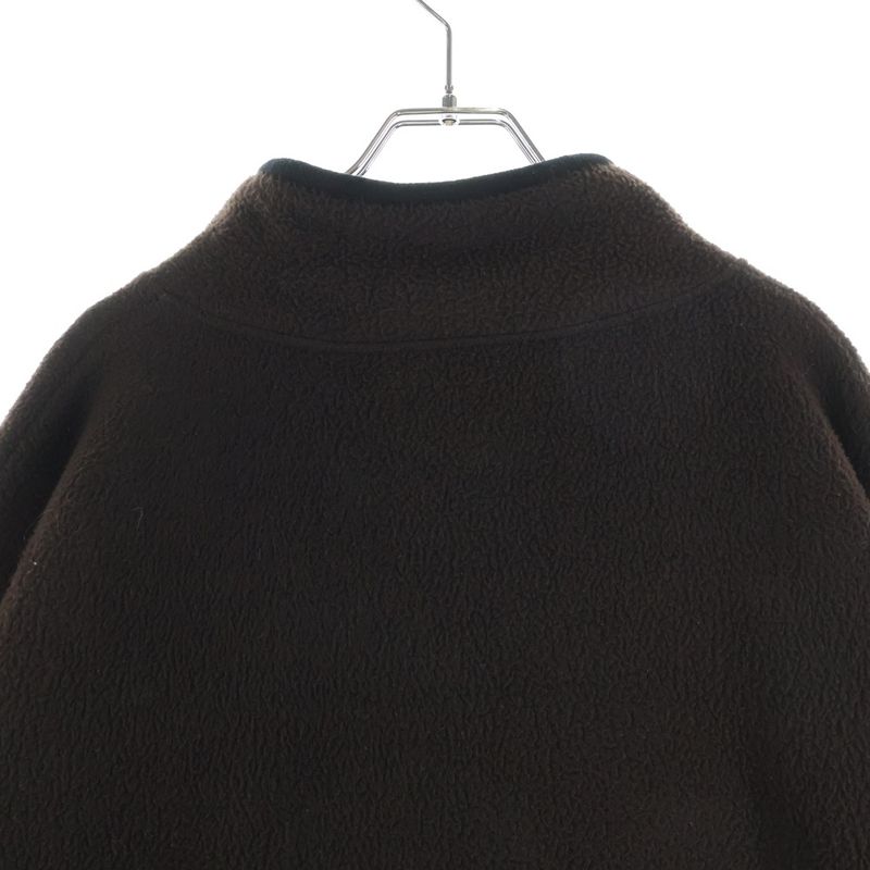 Miu Miu Logo Embroidery Drawstring Fleece Jacket Brown