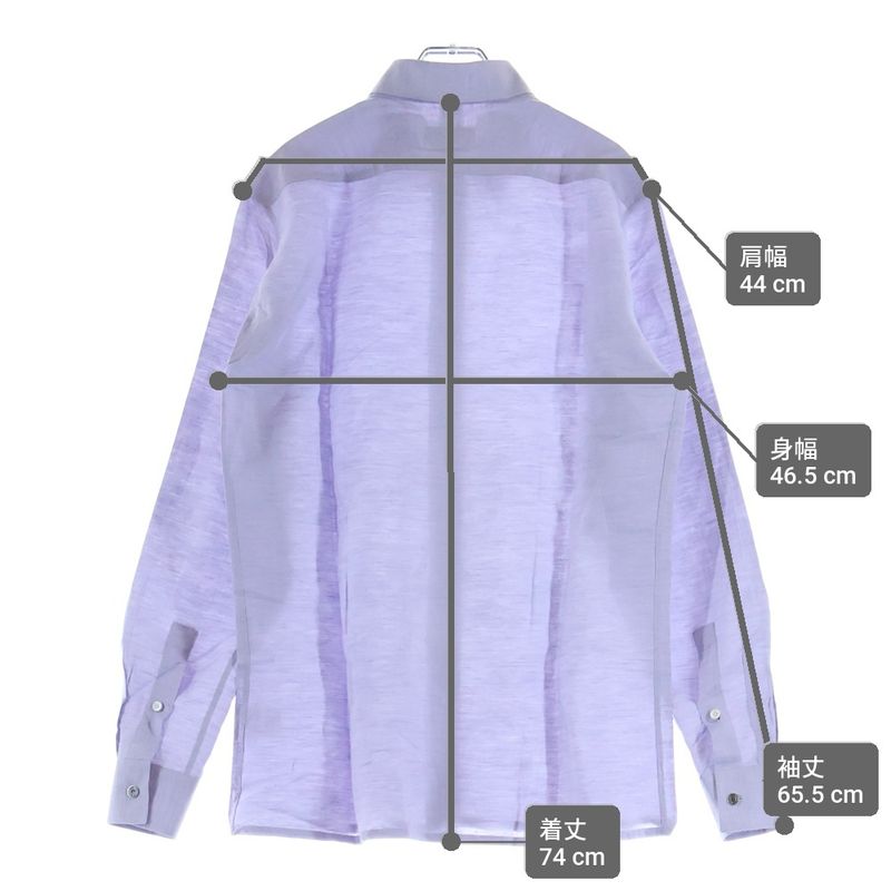 Hermes Linen Blend Long Sleeve Cotton Shirt Purple