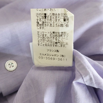 Hermes Linen Blend Long Sleeve Cotton Shirt Purple