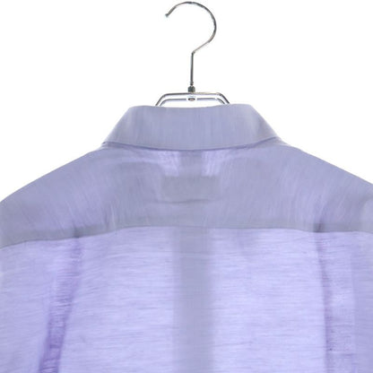 Hermes Linen Blend Long Sleeve Cotton Shirt Purple