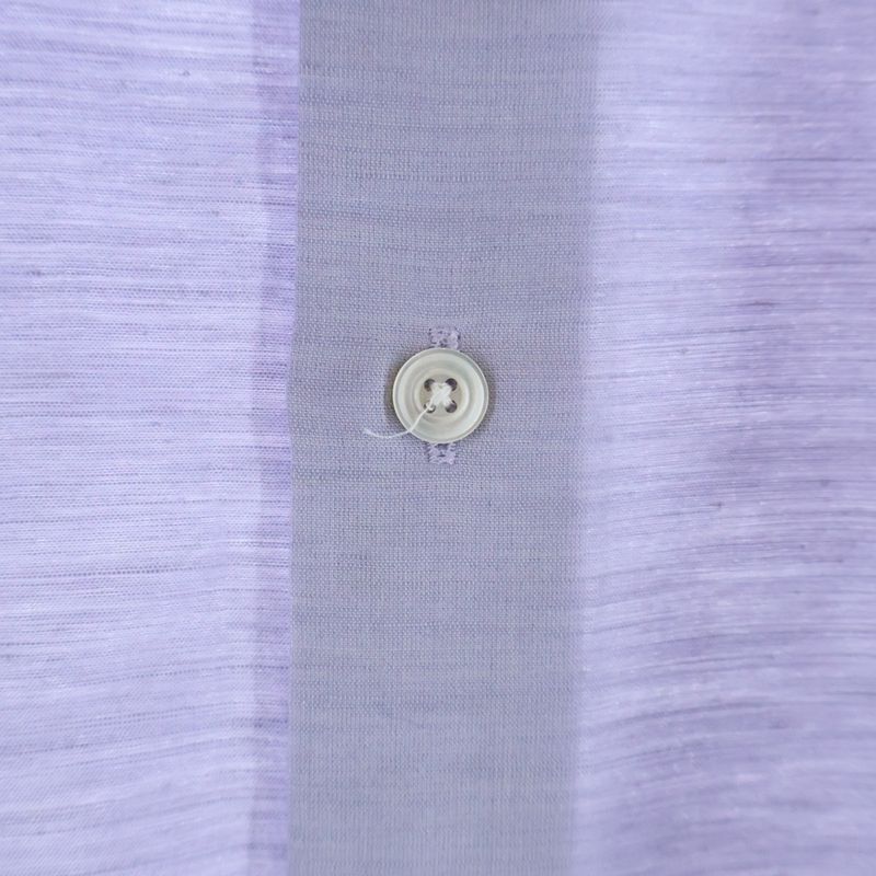 Hermes Linen Blend Long Sleeve Cotton Shirt Purple
