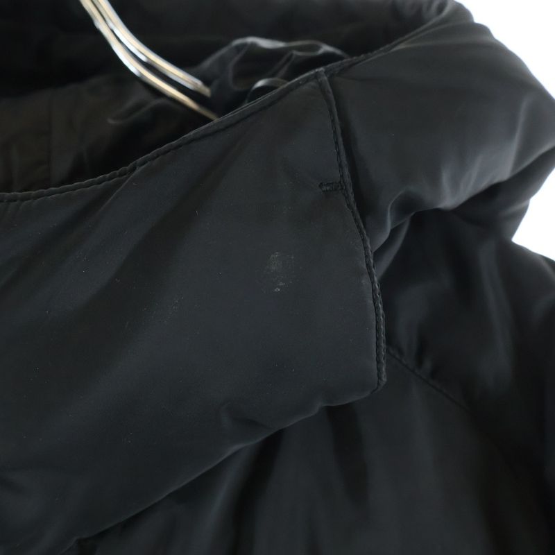 Prada Re-Nylon Triangle Logo Down Jacket Black