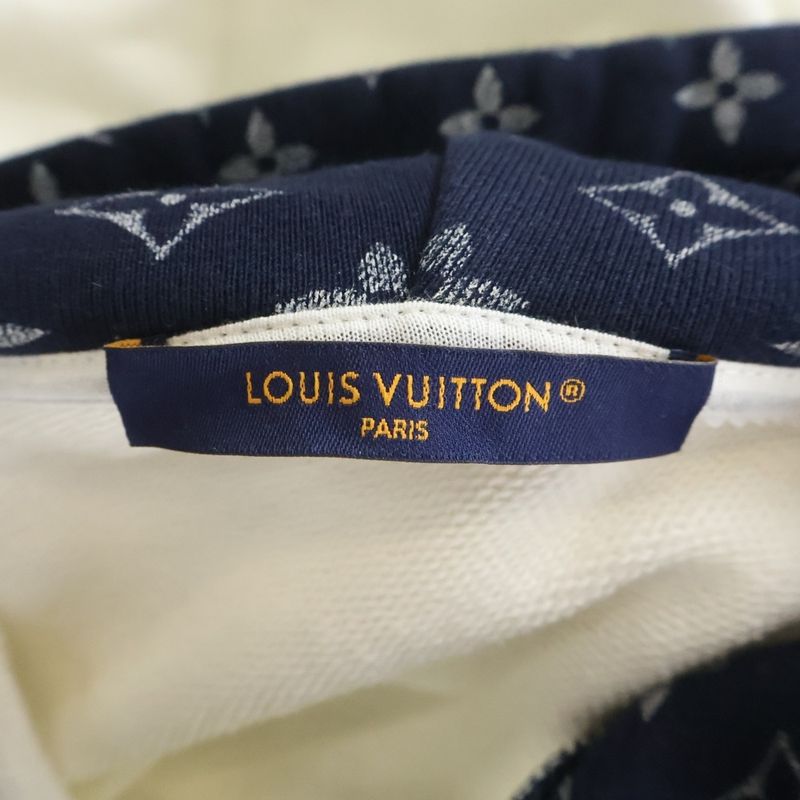 Louis Vuitton Monogram Lining Line Stone Logo Hoodie White