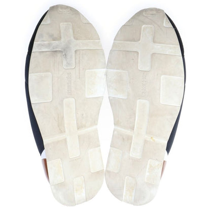 Hermes Miles Leather Cut Replacement Low Cut Sneakers Shoes Navy 40.5