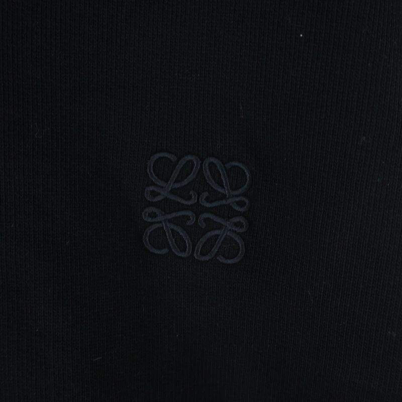 Loewe Relaxed Fit Hoodie Anagram Fit Pullover Sweatshirt Black