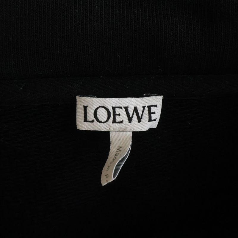Loewe Relaxed Fit Hoodie Anagram Fit Pullover Sweatshirt Black