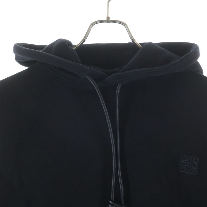 Loewe Relaxed Fit Hoodie Anagram Fit Pullover Sweatshirt Black