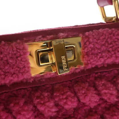 Fendi Peekaboo Eye Small 2-Way Shoulder Bag Pink Boa Gold