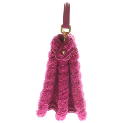 Fendi Peekaboo Eye Small 2-Way Shoulder Bag Pink Boa Gold