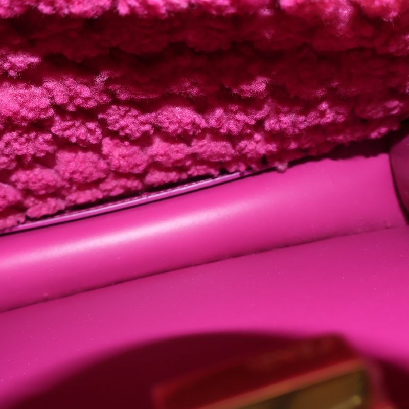 Fendi Peekaboo Eye Small 2-Way Shoulder Bag Pink Boa Gold