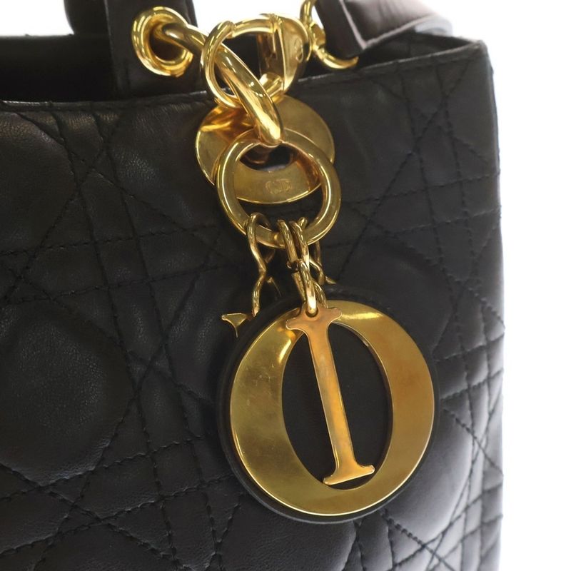 Dior Lady Cannage Black 2-Way Shoulder Bag