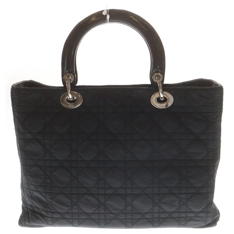 Dior Lady Tote Black Cotton Silver