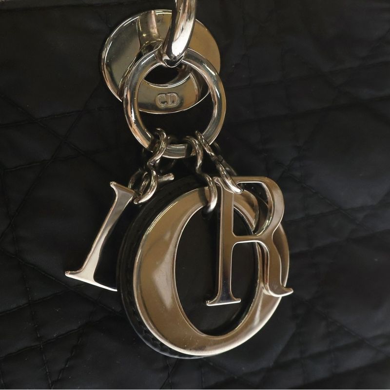 Dior Lady Tote Black Cotton Silver