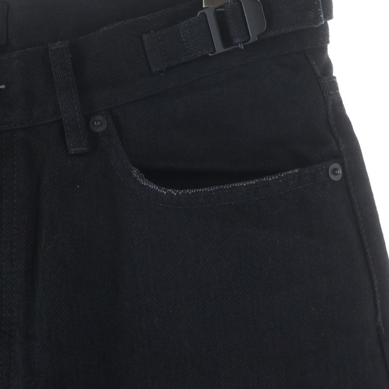 Balenciaga Button Fly Straight Denim Pants Jeans Black
