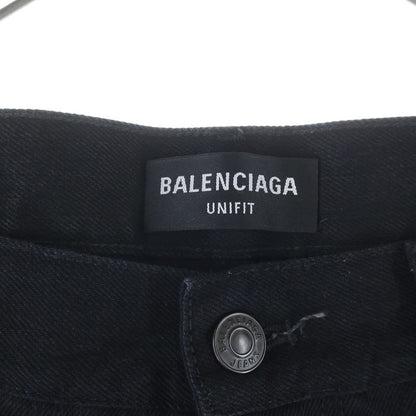 Balenciaga Button Fly Straight Denim Pants Jeans Black