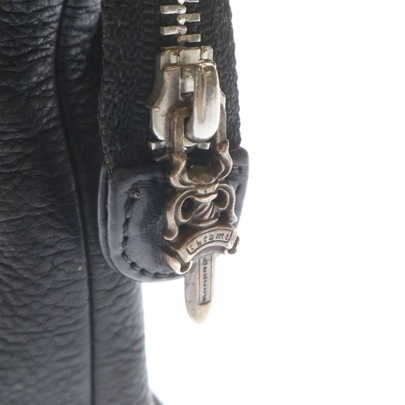 Chrome Hearts Insanity CH Pls CH Plus Patch Leather Pouch Black
