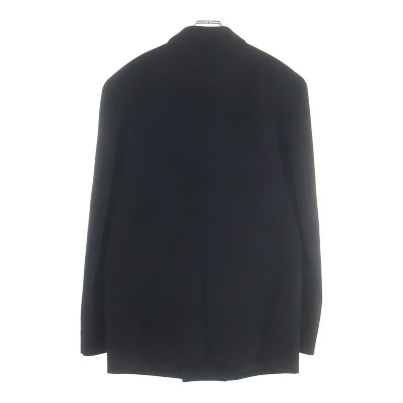 Saint Laurent Paris Silk Metal Button Double Breasted Middle Coat Black