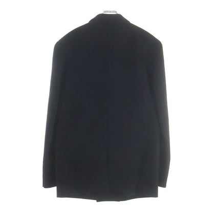 Saint Laurent Paris Silk Metal Button Double Breasted Middle Coat Black