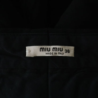 Miu Miu Side Line 2 Tuck Wool Short Shorts Black