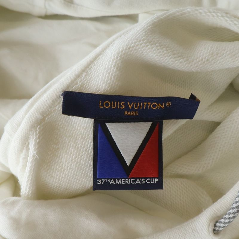 Louis Vuitton Rubber Patch Logo Pullover Sweatshirt Hoodie White
