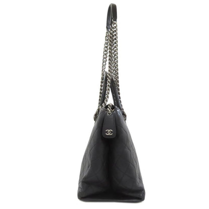 Chanel Quilted 2-Way Silver Tote Calf