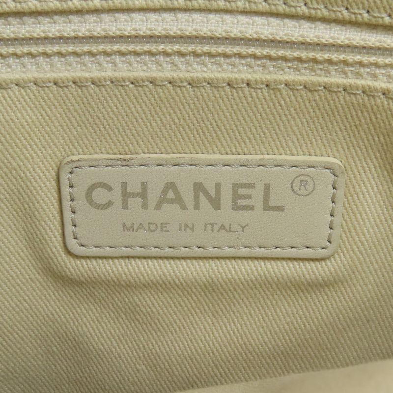 Chanel Quilted 2-Way Silver Tote Calf