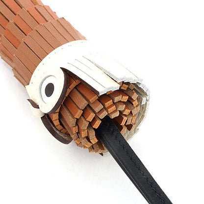 Hermes Bag Charm Chouette Brown Lambskin Epsom Owl