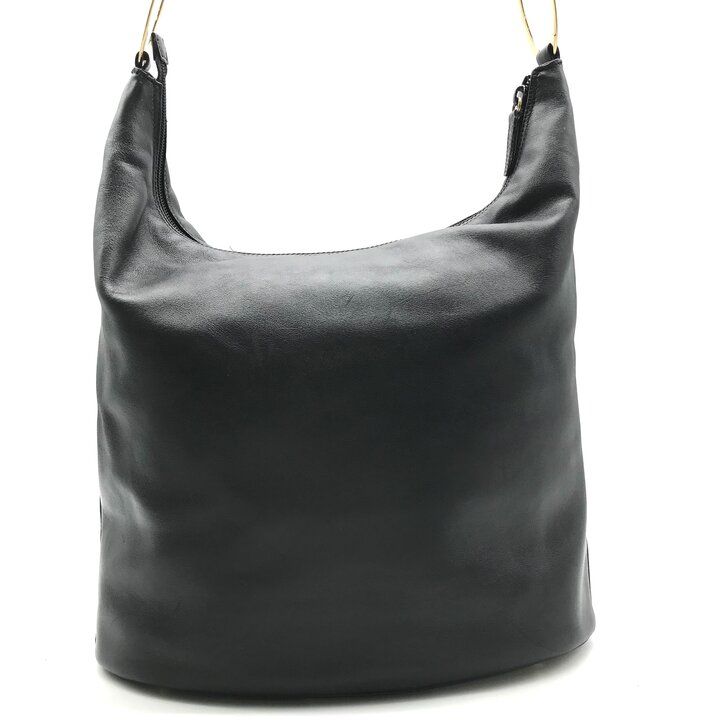 Gucci Leather Chain Shoulder Bag Black Gphardware Purse