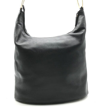 Gucci Leather Chain Shoulder Bag Black Gphardware Purse