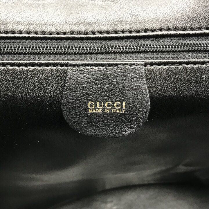 Gucci Leather Chain Shoulder Bag Black Gphardware Purse