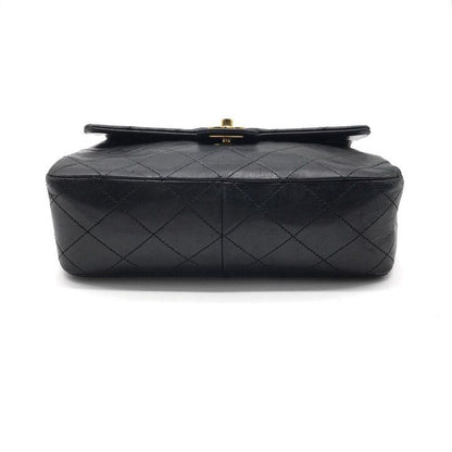 Chanel Mini Quilted CC Logo Turnlock Chain Shoulder Bag Lambskin Black