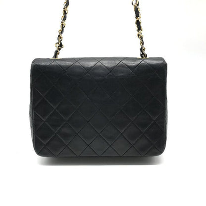 Chanel Mini Quilted CC Logo Turnlock Chain Shoulder Bag Lambskin Black
