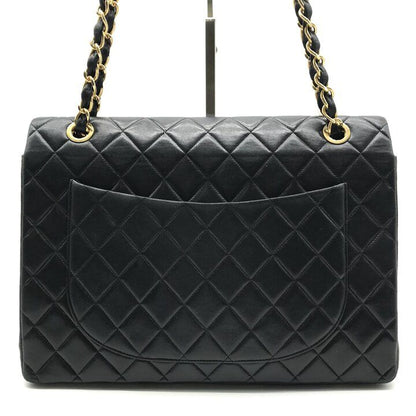 Chanel Big CC Logo Quilted Turnlock Lambskin Chain Shoulder Bag Black