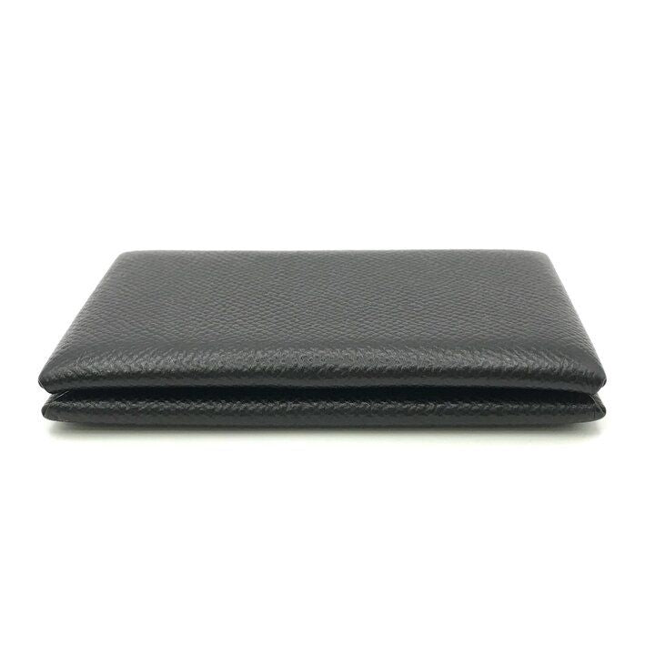 Hermes Calvi Epsom Card Case Leather Black Business Holder