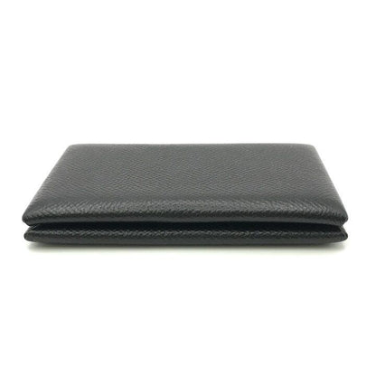 Hermes Calvi Epsom Card Case Leather Black Business Holder