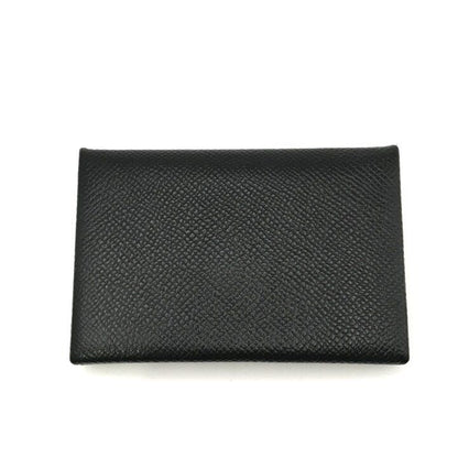 Hermes Calvi Epsom Card Case Leather Black Business Holder