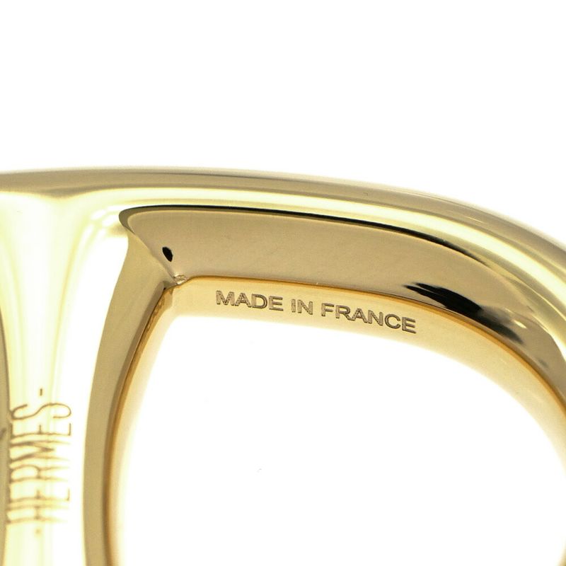 Hermes Scarf Ring Chaine D'ancre Perma Brass Gold Color Pendant Style Necklace
