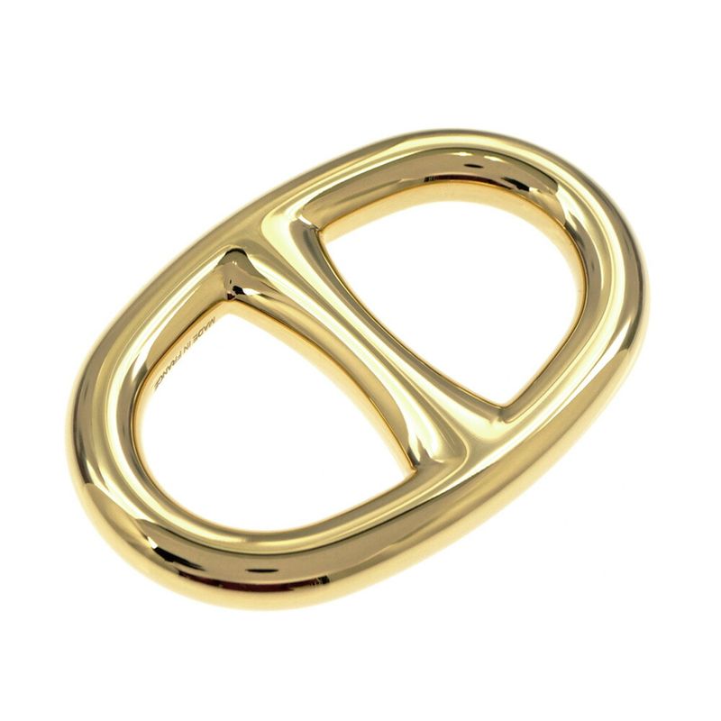 Hermes Scarf Ring Chaine D'ancre Perma Brass Gold Color Pendant Style Necklace